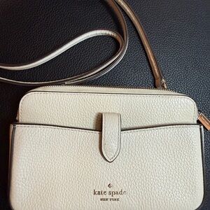 Kate Spade cream pebbled leather crossbody bag - holds IPhone 17 Pro Max